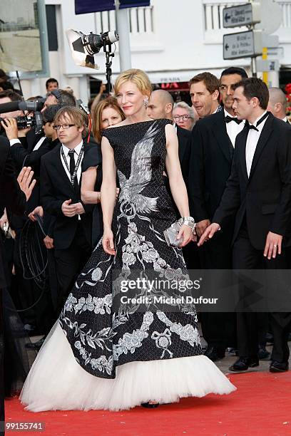 Cate Blanchett attend the 'Robin Hood' Premiere at the Palais des Festivals during the 63rd Annual Cannes Film Festival on May 12, 2010 in Cannes,...