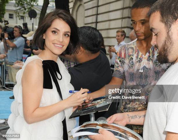 Charlotte Riley attends the UK Premiere of "Swimming With Men' at The Curzon Mayfair on July 4, 2018 in London, England.