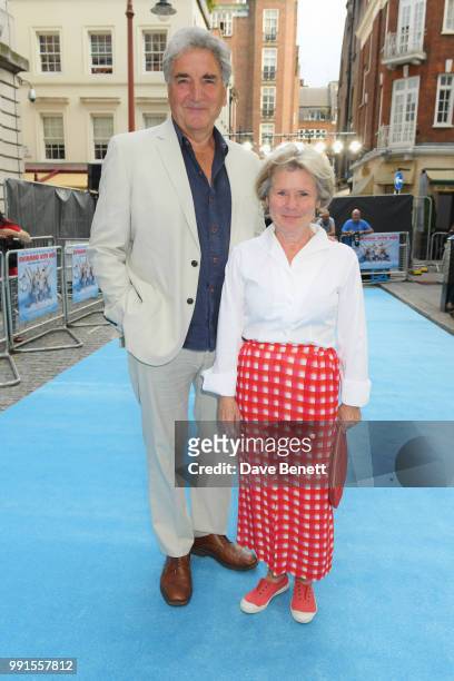 Jim Carter and Imelda Staunton attend the UK Premiere of "Swimming With Men' at The Curzon Mayfair on July 4, 2018 in London, England.