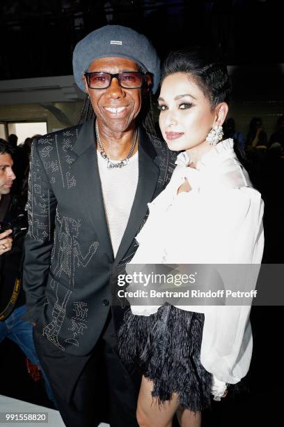 Musician Nile Rodgers and guest attend the Jean-Paul Gaultier Haute Couture Fall Winter 2018/2019 show as part of Paris Fashion Week on July 4, 2018...
