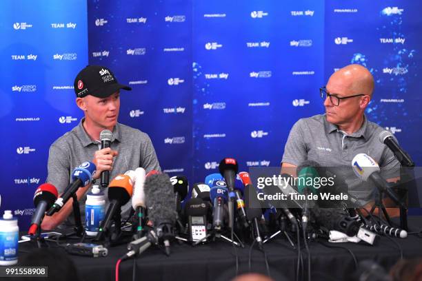 Dave Brailsford of Great Britain Team Manager of Team Sky / Christopher Froome of Great Britain and Team Sky / during the 105th Tour de France 2018,...