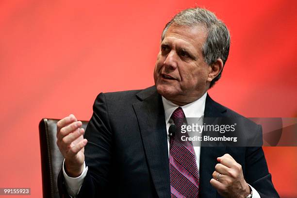 Leslie Moonves, president and chief executive officer of CBS Corp., speaks during The Cable Show 2010, hosted by the National Cable &...