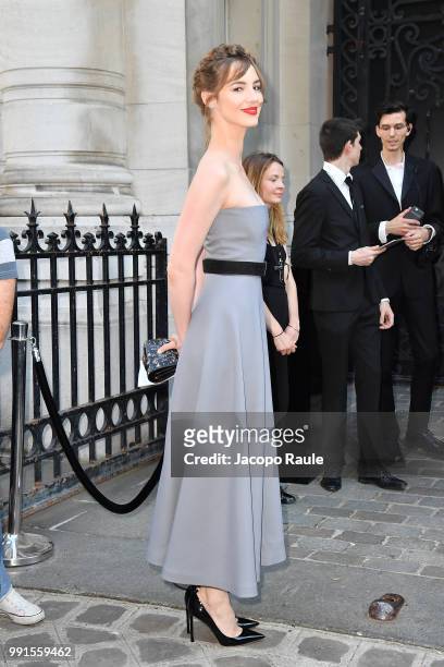 Louise Bourgoin arrives at the 'Vogue Foundation Dinner 2018' at Palais Galleria on July 3, 2018 in Paris, France.