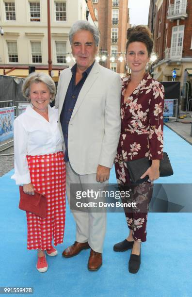 Imelda Staunton, Jim Carter and Bessie Carter attend the UK Premiere of "Swimming With Men' at The Curzon Mayfair on July 4, 2018 in London, England.