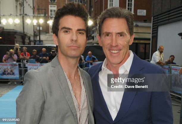Kelly Jones and Rob Brydon attend the UK Premiere of "Swimming With Men' at The Curzon Mayfair on July 4, 2018 in London, England.