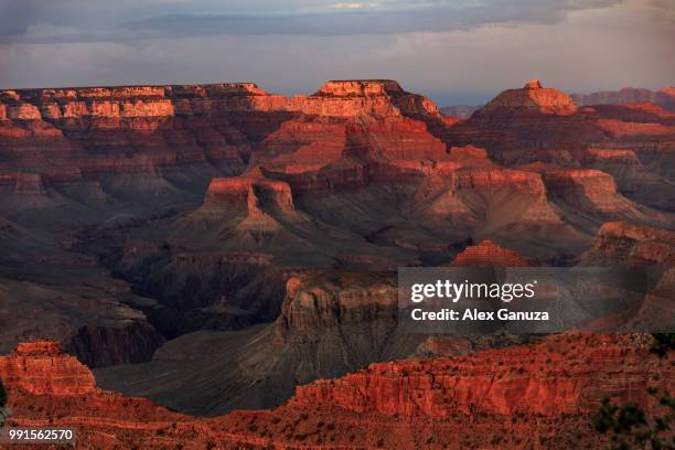 mather point - the grand canyon at sunset - mather point stock pictures, royalty-free photos & images