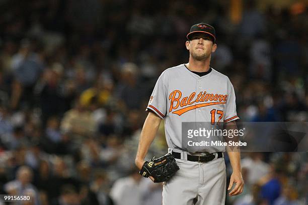 Brian Matusz of the Baltimore Orioles pitches against the New York Yankees on May 4, 2010 in the Bronx borough of New York City. The Yankees defeated...