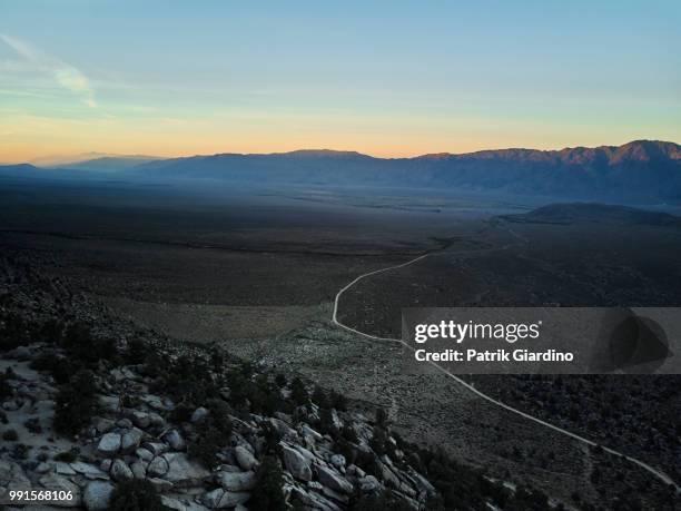 aerial view on alabama hills - giardino stock pictures, royalty-free photos & images