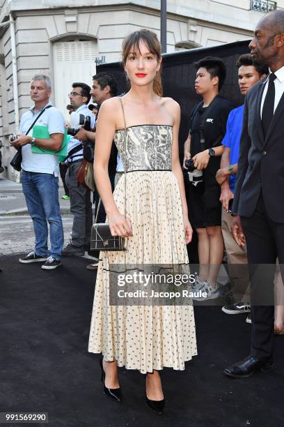 Anais Demoustier arrives at the 'Vogue Foundation Dinner 2018' at Palais Galleria on July 3, 2018 in Paris, France.