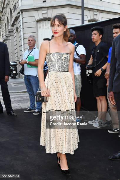 Anais Demoustier arrives at the 'Vogue Foundation Dinner 2018' at Palais Galleria on July 3, 2018 in Paris, France.