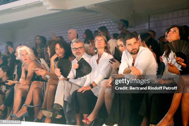 Noemie Lenoir and Co-Owner of Gaultier, Marc Puig attend the Jean-Paul Gaultier Haute Couture Fall Winter 2018/2019 show as part of Paris Fashion...