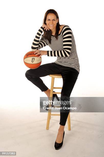 Ticha Penicheiro of the Los Angeles Sparks poses for a portrait during WNBA Media Day on May 10, 2010 at St. Mary's Academy in Inglewood, California....