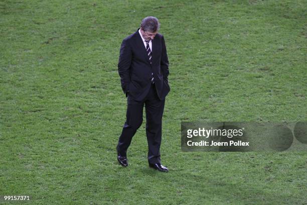 Head coach Roy Hodgson of Fulham ooks dejected after their defeat at the end of the UEFA Europa League final match between Atletico Madrid and Fulham...