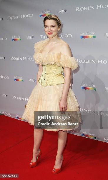 Actress Lea Seydoux attends the "Robin Hood" Afterparty at the Majestic Beach during the 63rd Annual Cannes Film Festival on May 12, 2010 in Cannes,...