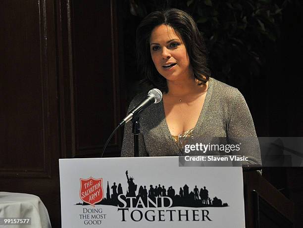 S anchor Soledad O'Brian attends the Salvation Army's Book Club Luncheon Series for "If It Takes a Village, Build One" at 21 Club on May 12, 2010 in...