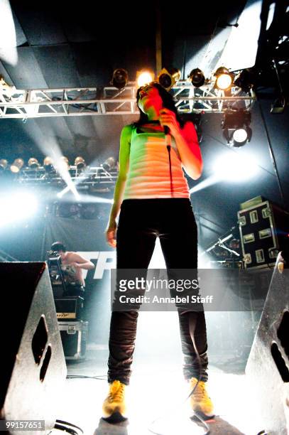 Nic Endo of Atari Teenage Riot performs at Electric Ballroom on May 12, 2010 in London, England.