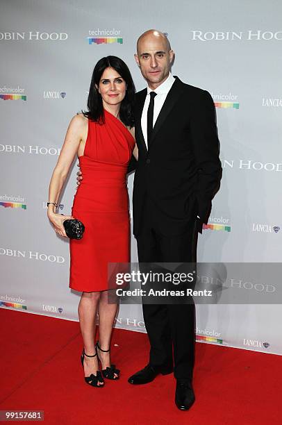 Actor Mark Strong and wife attend the "Robin Hood" Afterparty at the Majestic Beach during the 63rd Annual Cannes Film Festival on May 12, 2010 in...