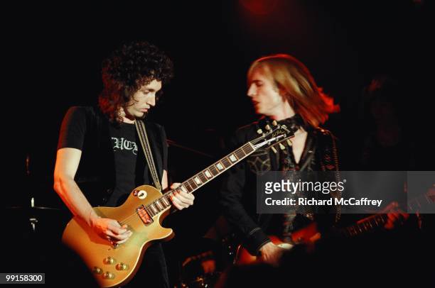 Mike Campbell and Tom Petty of Tom Petty and the Heartbreakers perform live at The Old Waldorf Nightclub in 1977 in San Francisco, California.