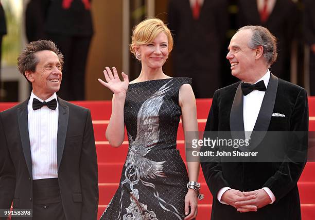 Producer Brian Grazer, actress Cate Blanchett and French Culture Minister Frederic Mitterrand attend the Opening Night Premiere of 'Robin Hood' at...