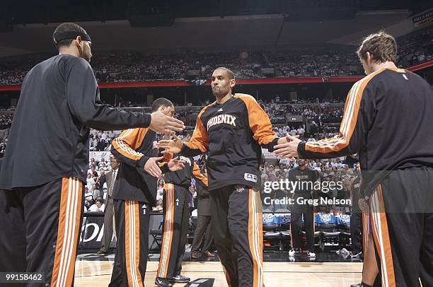 Playoffs: Phoenix Suns Grant Hill during introductions before game vs San Antonio Spurs. Game 3. San Antonio, TX 5/7/2010 CREDIT: Greg Nelson
