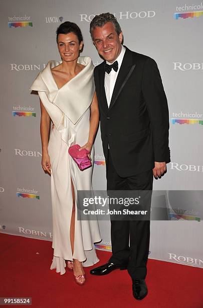 Actress Lyne Renee and actor Danny Huston arrive at the 'Robin Hood' After Party at the Hotel Majestic during the 63rd Annual Cannes International...