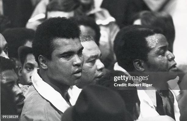 Muhammad Ali enters the ring before the World Heavyweight Championship against Joe Frazier at Madison Square Garden on March 8, 1971 in New York City.
