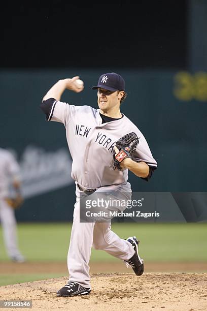 New York Yankees Phil Hughes in action, pitching vs Oakland Athletics. Oakland, CA 4/22/2010 CREDIT: Michael Zagaris