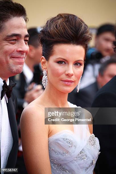 Jurors Benicio del Toro and Kate Beckinsale attend the Opening Night Premiere of 'Robin Hood' at the Palais des Festivals during the 63rd Annual...