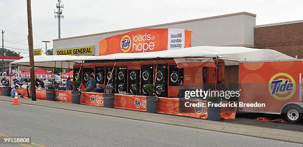 The Tide's Loads Of Hope mobile laundry truck at Loads of Hope Truck - Laundry Drop-Off Site: Dollar General on May 12, 2010 in Nashville, Tennessee.