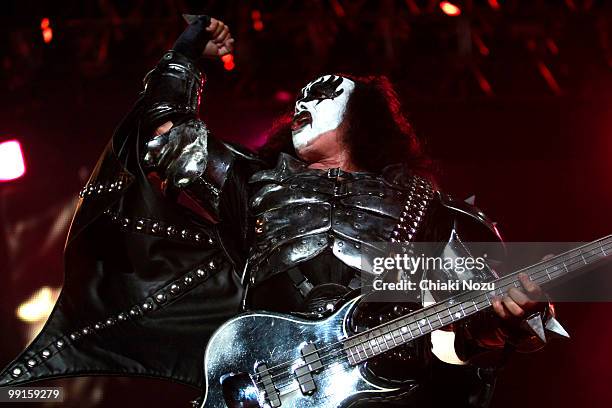 Gene Simmons of Kiss performs at Wembley Arena on May 12, 2010 in London, England.