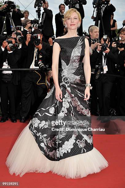 Actress Cate Blanchett attends the Opening Night Premiere of 'Robin Hood' at the Palais des Festivals during the 63rd Annual International Cannes...