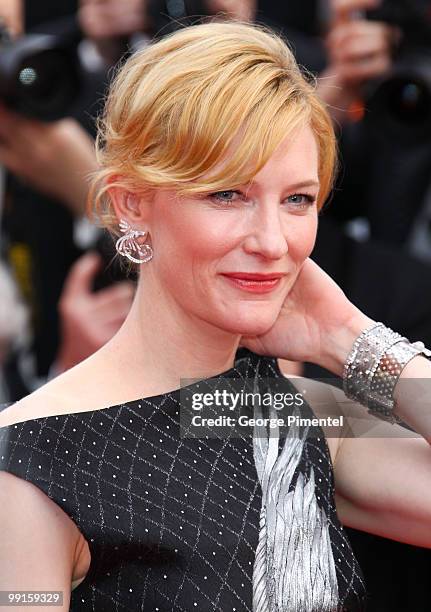 Actress Cate Blanchett attends the Opening Night Premiere of 'Robin Hood' at the Palais des Festivals during the 63rd Annual International Cannes...