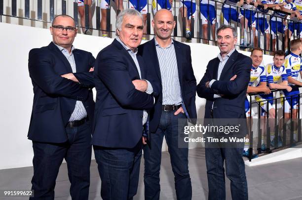 Topsport Vlaanderen Baloise 2016 Planckaert Walter Sportsdirector, De Clercq Hans Sportsdirector, Missotten Andy Sportsdirector, Colyn Luc...