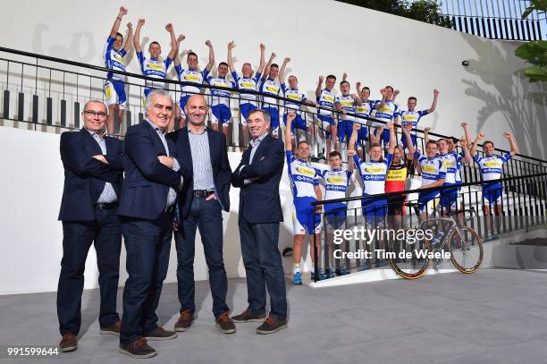 Topsport Vlaanderen Baloise 2016 Planckaert Walter Sportsdirector, De Clercq Hans Sportsdirector, Missotten Andy Sportsdirector, Colyn Luc...
