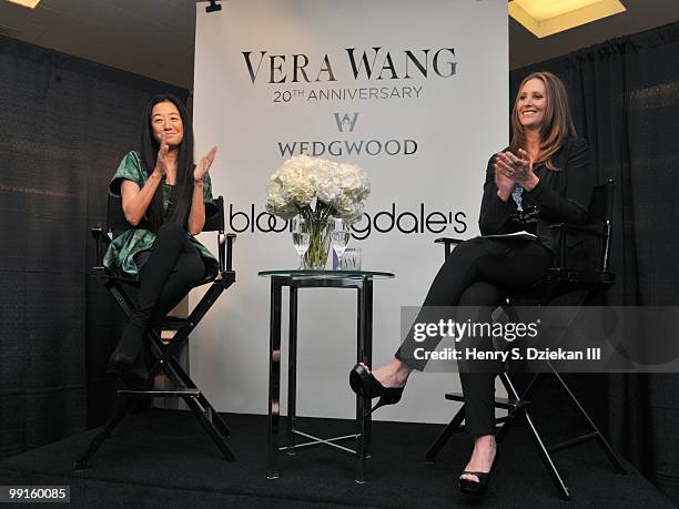 Designer Vera Wang and director of fashion for Lincoln Center Stephanie Winston Wolkoff attend the Vera Wang 20 Years 11 Dresses celebration at the...