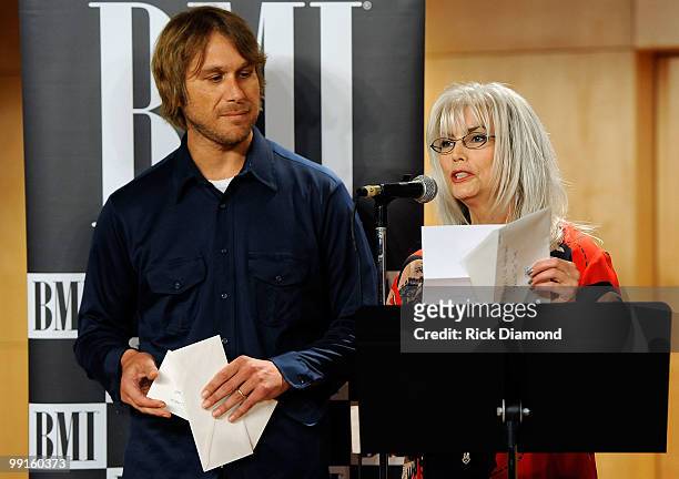 Singer/Songwriters Todd Snider and Emmylou Harris announce the nominees at the 2010 Americana Honors & Awards nominee announcement party at the W.O....