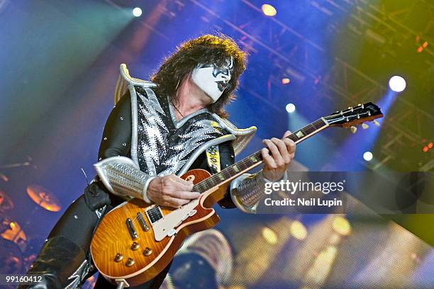 Tommy Thayer of KISS performs on stage during their Sonic Boom Over Europe tour at Wembley Arena on May 12, 2010 in London, England.