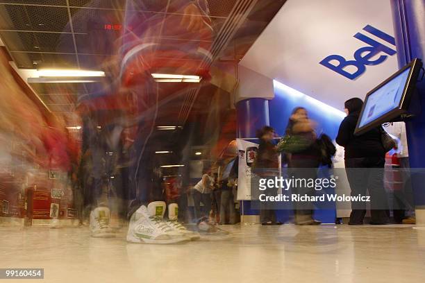 Fans arrive at the Bell Centre to watch Game Seven of the Eastern Conference Semifinals between the Montreal Canadiens and the Pittsburgh Penguins on...