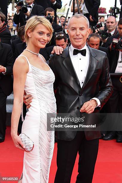 Sarah Marshall and designer Jean-Claude Jitrois attend the Opening Night Premiere of 'Robin Hood' at the Palais des Festivals during the 63rd Annual...