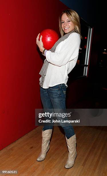 Emily Daagett attends the 1st anniversary of Broadway's "Rock of Ages" celebration at Carnival at Bowlmor Lanes on May 12, 2010 in New York City.