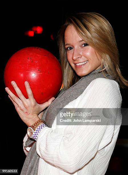 Emily Daagett attends the 1st anniversary of Broadway's "Rock of Ages" celebration at Carnival at Bowlmor Lanes on May 12, 2010 in New York City.