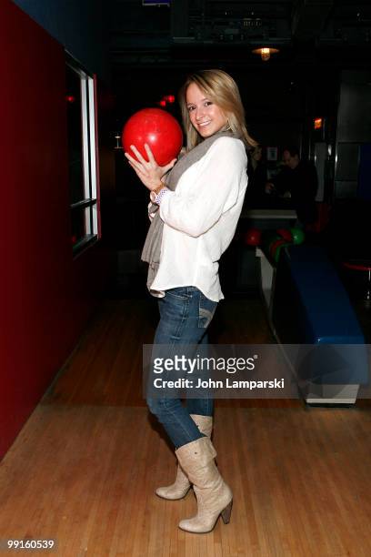 Emily Daagett attends the 1st anniversary of Broadway's "Rock of Ages" celebration at Carnival at Bowlmor Lanes on May 12, 2010 in New York City.