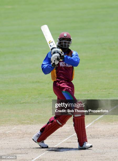 Chris Gayle batting for the West Indies during the ICC World Twenty20 Super Eight match between West Indies and India at the Kensington Oval on May...