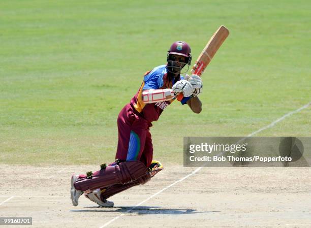 Shivnarine Chanderpaul batting for the West Indies during the ICC World Twenty20 Super Eight match between West Indies and India at the Kensington...