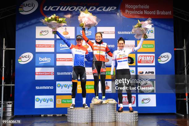 World Hoogerheide 2016 /Podium, Thalita De Jong , Sophie De Boer , Nikki Harris Celebration Joie Vreugde, Wereldbeker Coupe Du Monde, Wc, Tim De Waele