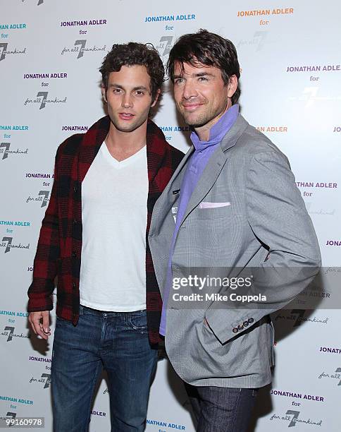 Actors Penn Badgley and Matthew Settle attend the Jonathan Adler for 7 For All Mankind launch party at 7 For All Mankind on May 12, 2010 in New York...