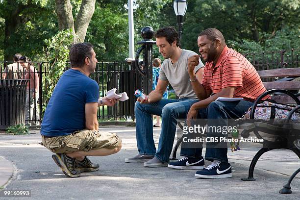 Behind the scenes of CBS Films' "The Back-up Plan" featuring from left, director Alan Poul, Alex O'Loughlin and Anthony Anderson.