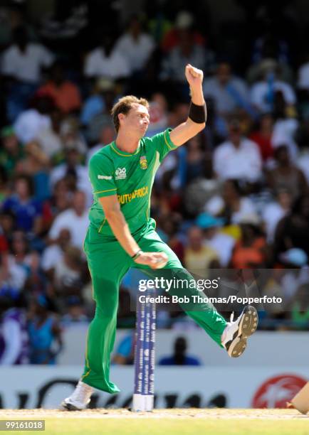 Dale Steyn bowling for South Africa during the ICC World Twenty20 Super Eight Match between England and South Africa played at the Kensington Oval on...