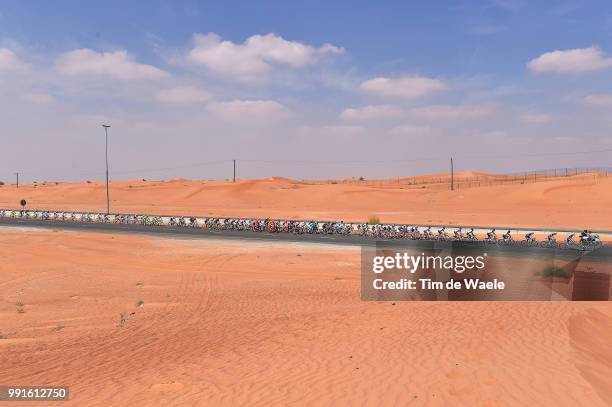 3Th Dubai Tour 2016, Stage 1 Illustration Illustratie, Peleton Peloton, Desert Sable Woestijn Zand, Landscape Paysage Landschap, Dubai - Fujairah /...