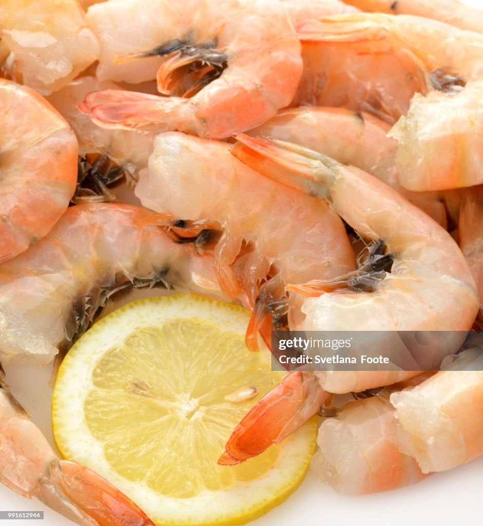 Fresh Shrimps And Lemon